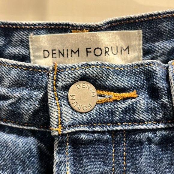 NWOT The Farrah Wide Leg Denim Forum button fly high rise blue denim jeans - Picture 5 of 14